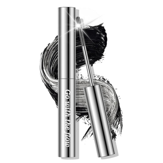 Black Iron Wand Curling Mascara, Lasting 3D Curling Eyelashes, Washable Metal Wand Mascara, Waterproof Smudge-proof, Natural Thick Clear Lashes-looking