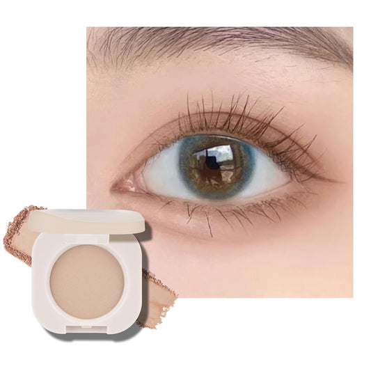 Single Matte Eyeshadow, Nude Beige Brown Eyeshadow, Ultra-fine Smooth Powder, Lightweight Blendable Formula, Daily Matte Eyes Makeup, Milk Tea